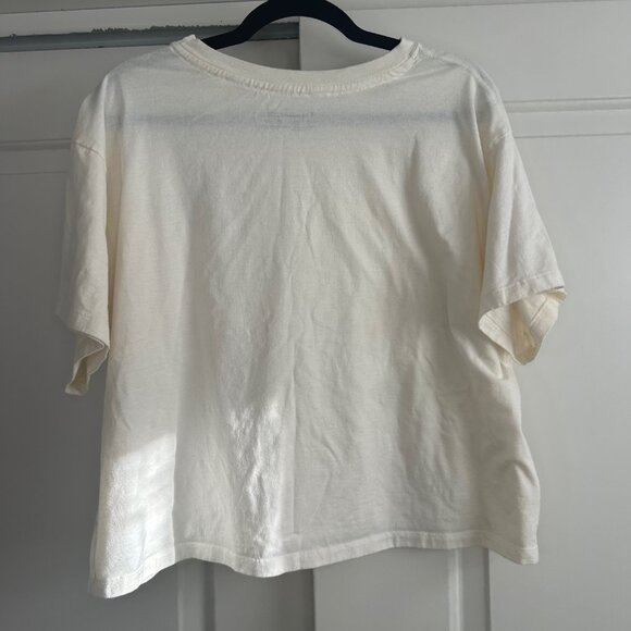 Champion Cropped Ivory T-Shirt Mauve Contrast Stitch 2X - Picture 10 of 10